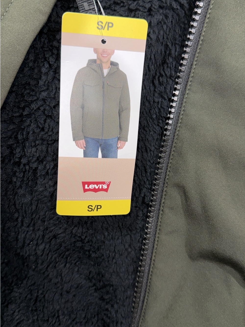 Levi's Olive Green Hooded Sherpa-Lined Field Jacket